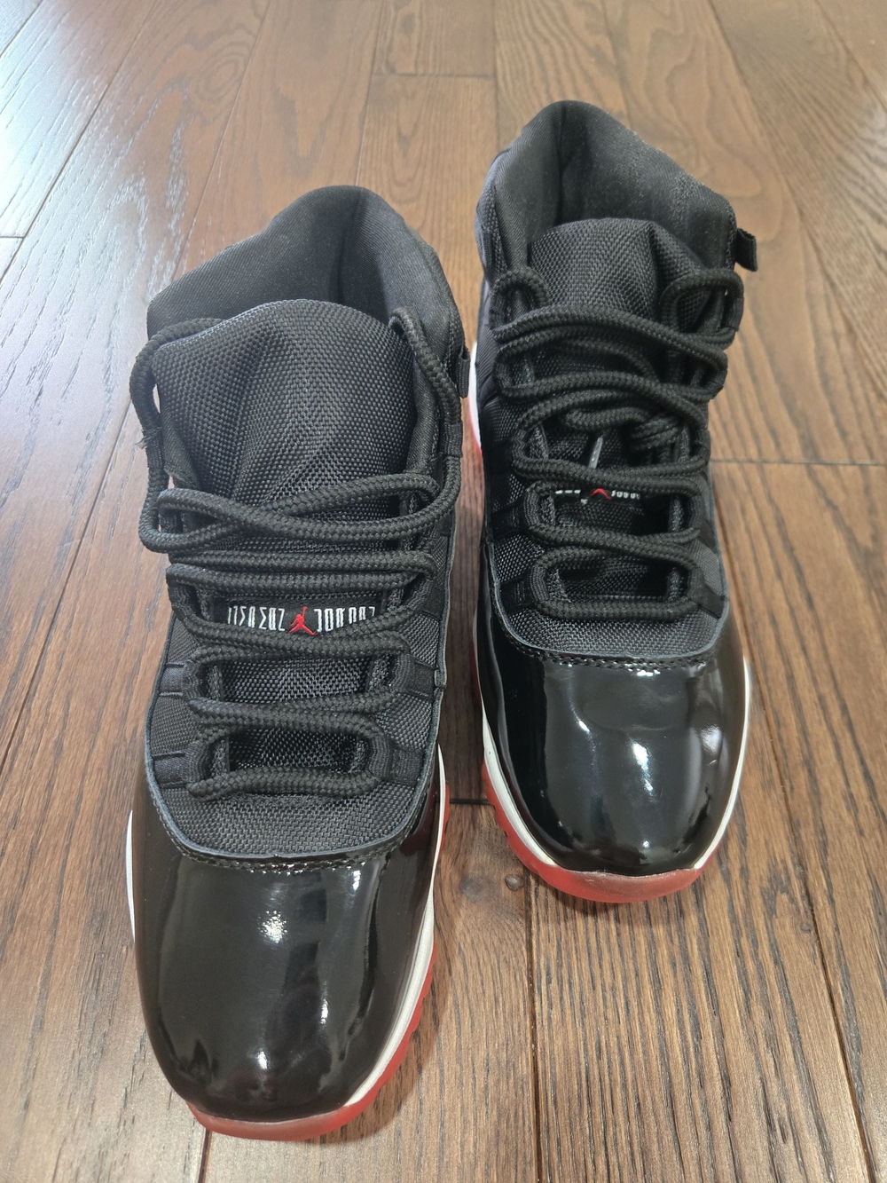 Air Jordan 11 Retro Bred High Top Black/Red/White Men's Size 11